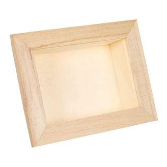 Deep Rectangular Wooden 3D Deep Shadow Box Frame with Removable Perspex - 12x8x3cm inside