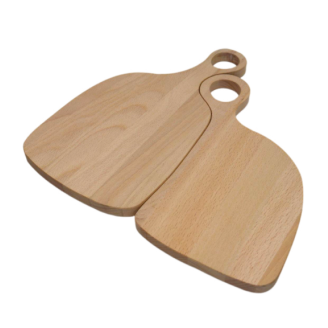 Solid Beech Wood Interlocking Pair of Couples Chopping / Cutting / Serving Boards with Handle Holes