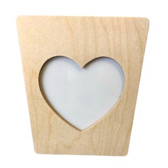 Birch Wood Heart Shaped Photo Frame - 21.5cm Tall