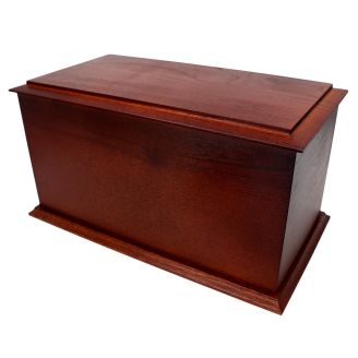 29cm Mahogany Stained Solid Ash Wooden Urn / Casket - 4XL
