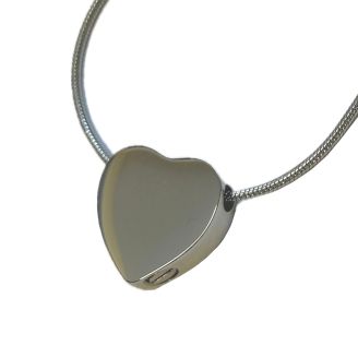 Heart Shaped Silver-coloured Stainless Steel Cremation Ashes Memorial Jewellery Necklace Urn