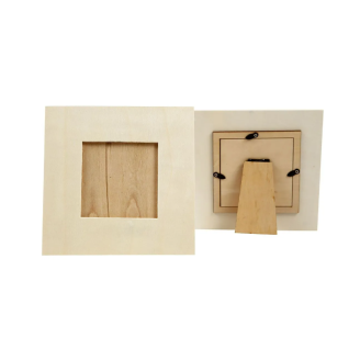 16cm Square Ply Wood Photo Frame - Self Standing