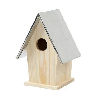 Wooden Bird House or Nesting Box with Zinc Metal Roof (Rust-proof)