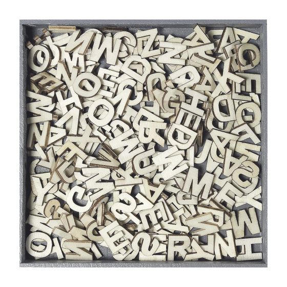 Set of 250 Wooden Laser Cut Letters - Alphabet - 1cm tall 