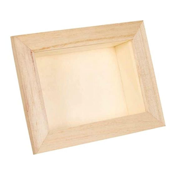 Deep Rectangular Wooden 3D Deep Shadow Box Frame with Removable Perspex - 12x8x3cm inside