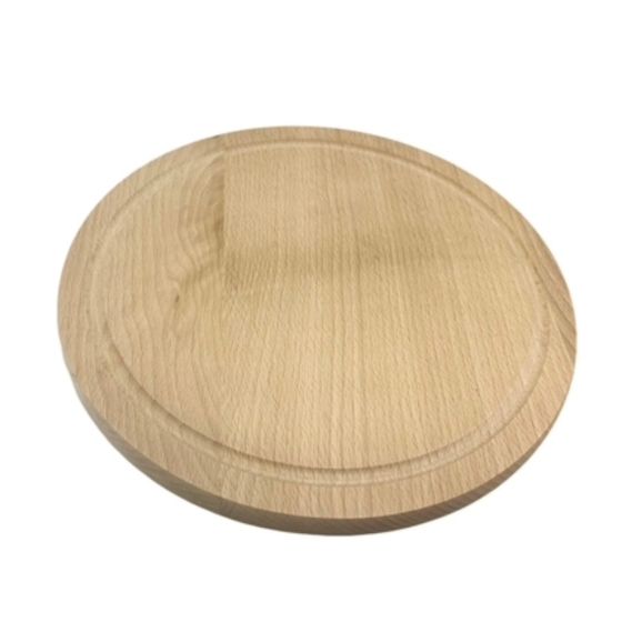 SALE - 22cm Small Solid Beech Wood Round Chopping Board or Plinth with Groove - Limited Edition