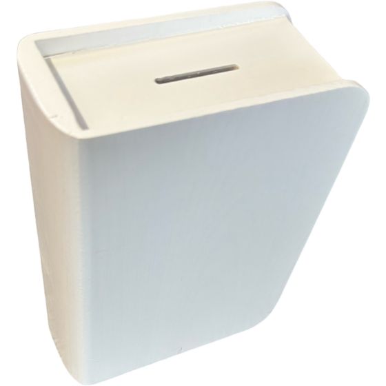 White Painted Wooden Book Shaped 20cm Money Box / Kids Piggy Bank / Coin Storage