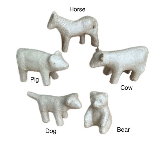 CLEARANCE SALE!  Plain 3D Art Papier Mache Animal Models for Decorating - Kids Crafts - Choose Type!