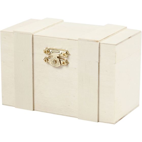 12cm Mini Wooden Trunk Style Treasure Chest or Ornate Jewellery Box